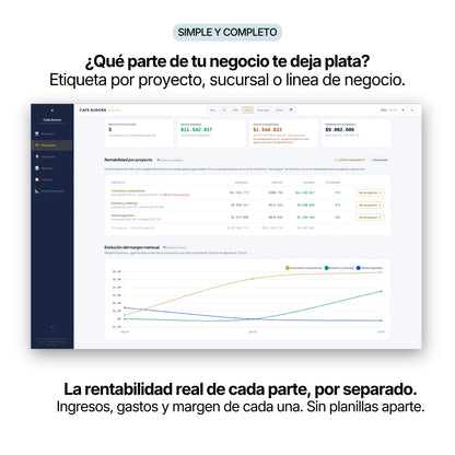 Rentabilidad por proyecto en Kavero Empresas
