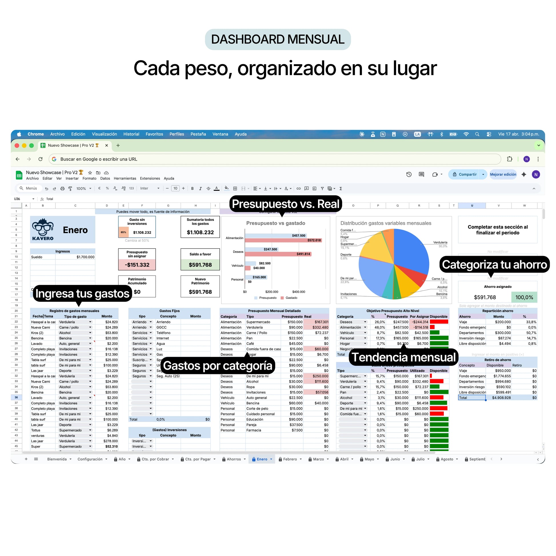 Resumen anual de ingresos y gastos — Kavero PRO