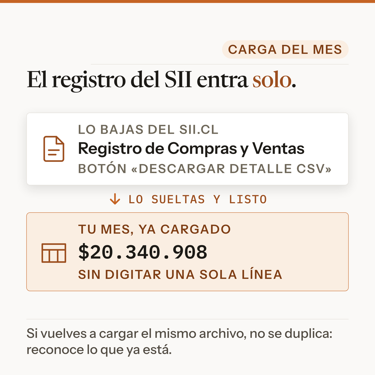 Importador del registro de compras y ventas del SII, sin digitar